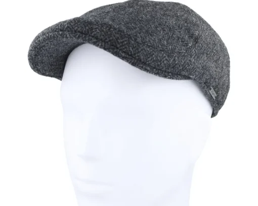 Fashion Wigéns Pub Cap Dark Grey Flat Cap - Black
