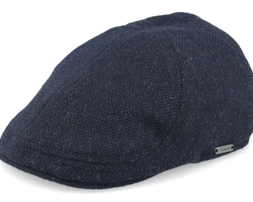 Fashion Wigéns Pub Cap Dark Grey Flat Cap - Black
