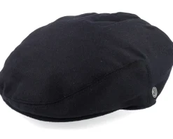 Outlet Jaxon & James Pure Wool Harlem Black Flat Cap -