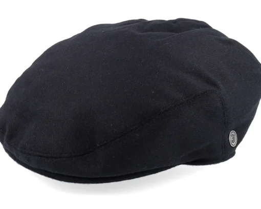 Outlet Jaxon & James Pure Wool Harlem Black Flat Cap -