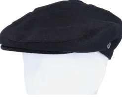 Outlet Jaxon & James Pure Wool Harlem Black Flat Cap -