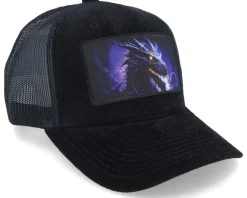 Trucker-Iconic Purple Blue Dragon Black Cord Trucker -