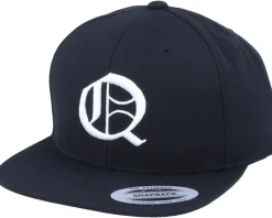 Snapback-Iconic Q Letter 3D Black Snapback -