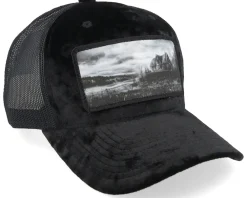 Trucker-Scenes Quiet Place Velvet Black/Black A-frame Trucker -