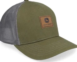 Trucker-John Deere Quilted Foam-backed Canvas Olive/Charcoal Trucker -