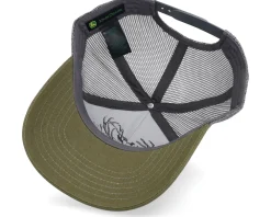 Trucker-John Deere Quilted Foam-backed Canvas Olive/Charcoal Trucker -