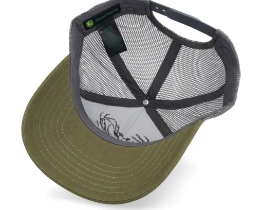 Trucker-John Deere Quilted Foam-backed Canvas Olive/Charcoal Trucker -