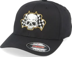 Flexfit-Born To Ride Racing Flags Skull Black Flexfit -
