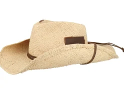 Straw Hat-Stetson Raffia Beige Western Straw Hat -