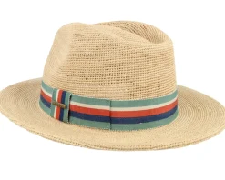 Straw Hat-Stetson Raffia Crochet Beige Traveller Straw Hat -
