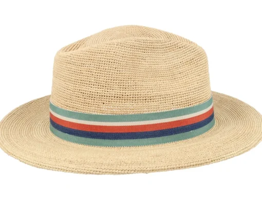 Straw Hat-Stetson Raffia Crochet Beige Traveller Straw Hat -