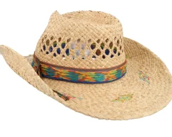 Straw Hat-Stetson Raffia Festival Beige Western Straw Hat -