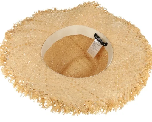 Fashion Seeberger Raffia With Lace Trimmi Natural/Black Straw Fedora -