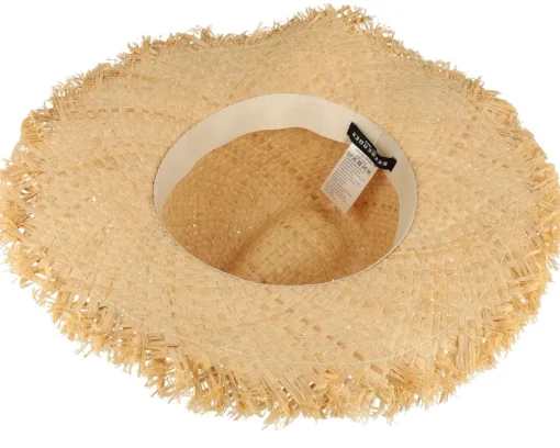 Fashion Seeberger Raffia With Lace Trimmi Natural/Black Straw Fedora -