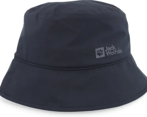Buckets-Jack Wolfskin Rain Hat Black Bucket -