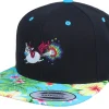 Snapback-Unicorns Rainbow Farting Unicorn Black/Hawaiian Snapback -