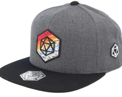 Snapback-Critiql Hit Rainbow Hex D20 Patch Char/Black Snapback - Coal