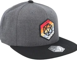 Snapback-Critiql Hit Rainbow Hex D20 Patch Char/Black Snapback - Coal