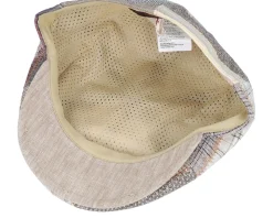 Discount MJM Hats Rebel Linen Beige Patchwork Flat Cap -