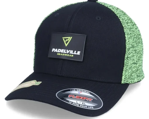 Sport-Padelville Recycled Mesh Patch Logo Black/Neon Flexfit -