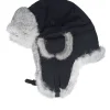 Trapper-MJM Hats Recycled Taslan Black/Grey Melange Trapper -