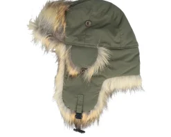 Trapper-MJM Hats Recycled Taslan/Faux Fur Army/Natural Trapper - Green