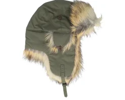 Trapper-MJM Hats Recycled Taslan/Faux Fur Army/Natural Trapper - Green