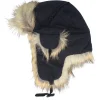 Trapper-MJM Hats Recycled Taslan/Faux Fur /Natural Trapper - Black