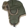 Trapper-MJM Hats Recycled Tasl/Faux Fur Army/Natural Trapper -