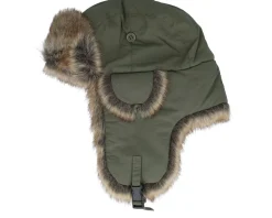 Trapper-MJM Hats Recycled Tasl/Faux Fur Army/Natural Trapper -