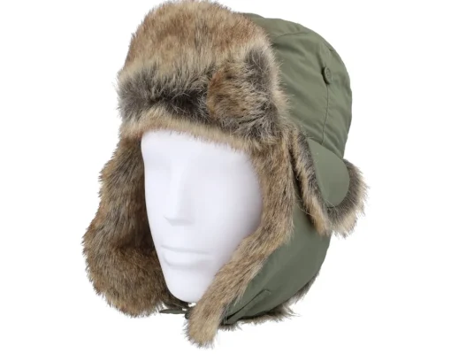 Trapper-MJM Hats Recycled Tasl/Faux Fur Army/Natural Trapper -