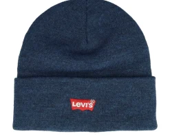 Cuff Beanies-Levi's Red Batwing Embroidered Beanie Navy Cuff - Blue