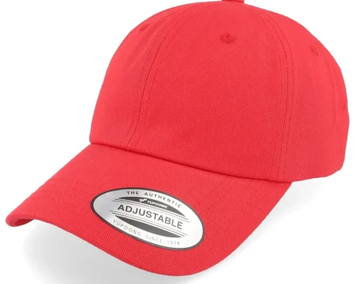 Adjustable-Yupoong Red Dad Cap -