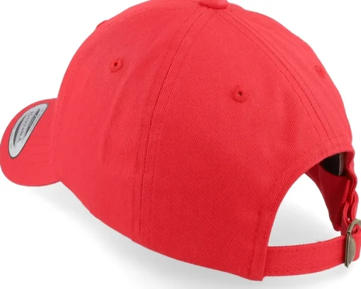 Adjustable-Yupoong Red Dad Cap -
