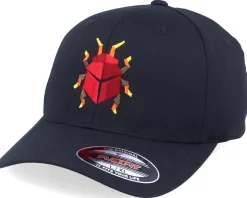 Fashion Origami Red Paper Bug Black Flexfit -