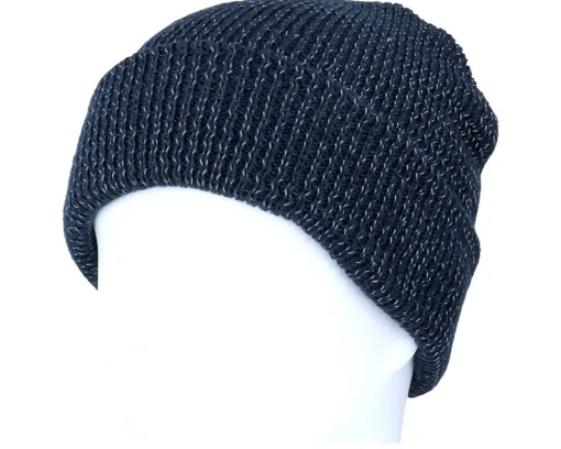 Cuff Beanies-Beechfield Reflective French Navy Cuff Blank Beanie - Blue