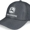 New John Deere Reflective Mesh W/Emb Logo Black Adjustable -
