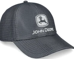 New John Deere Reflective Mesh W/Emb Logo Black Adjustable -