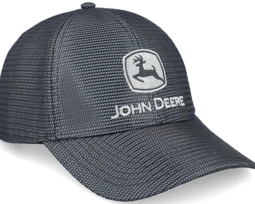 New John Deere Reflective Mesh W/Emb Logo Black Adjustable -