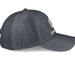 New John Deere Reflective Mesh W/Emb Logo Black Adjustable -
