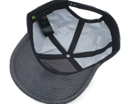 New John Deere Reflective Mesh W/Emb Logo Black Adjustable -