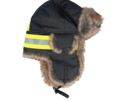 Trapper-MJM Hats Reflex Faux Fur Trapper - Black