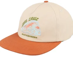 Skate-Santa Cruz Retreat Cap Unbleached Beige/Orange Snapback -