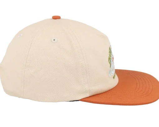 Skate-Santa Cruz Retreat Cap Unbleached Beige/Orange Snapback -