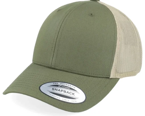Trucker | Blanks-Yupoong Retro Cap 2-Tone Moss Green/Khaki Trucker -
