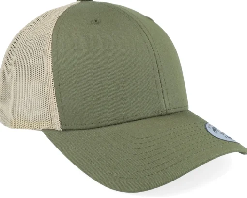 Trucker | Blanks-Yupoong Retro Cap 2-Tone Moss Green/Khaki Trucker -