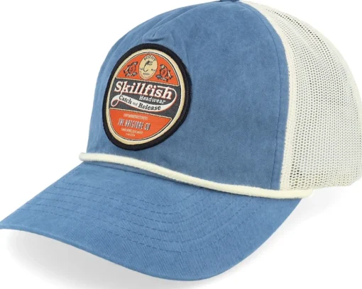 Trucker-Skillfish Retro Fishing Logo Bachelor Legion /Sand/Cream Trucker - Blue