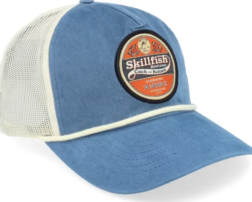 Trucker-Skillfish Retro Fishing Logo Bachelor Legion /Sand/Cream Trucker - Blue