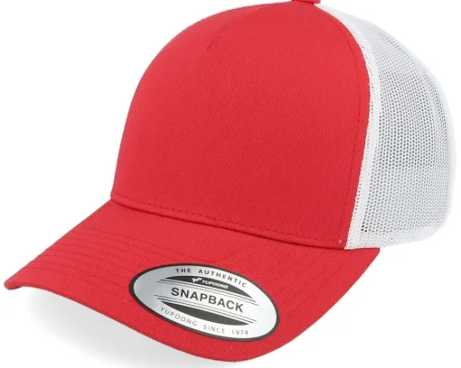 Blanks-Yupoong Retro Red/White A-Frame Trucker -