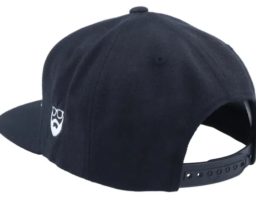Clearance Bearded Man Retro Script 3d Logo Snapback - Black